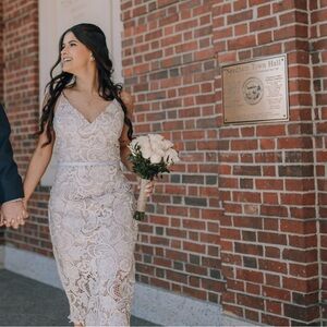 Elegant White Lace Gown